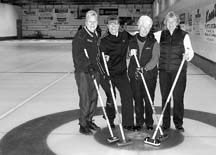 The DONNA McDOWELL RINK: Thursday afternoon league winners, from left to right: Peggy Boese, Barb Selby, Donna McDowell and Sandy Lougheed.
